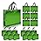 cabzymx Light Green Reusable Gift Bags 15 Pcs, 12.6 x 4.7 x 11 In Non-woven Party Gift Bags Bulk with Sturdy Bases for Birthday, Wedding, Christmas, Holiday