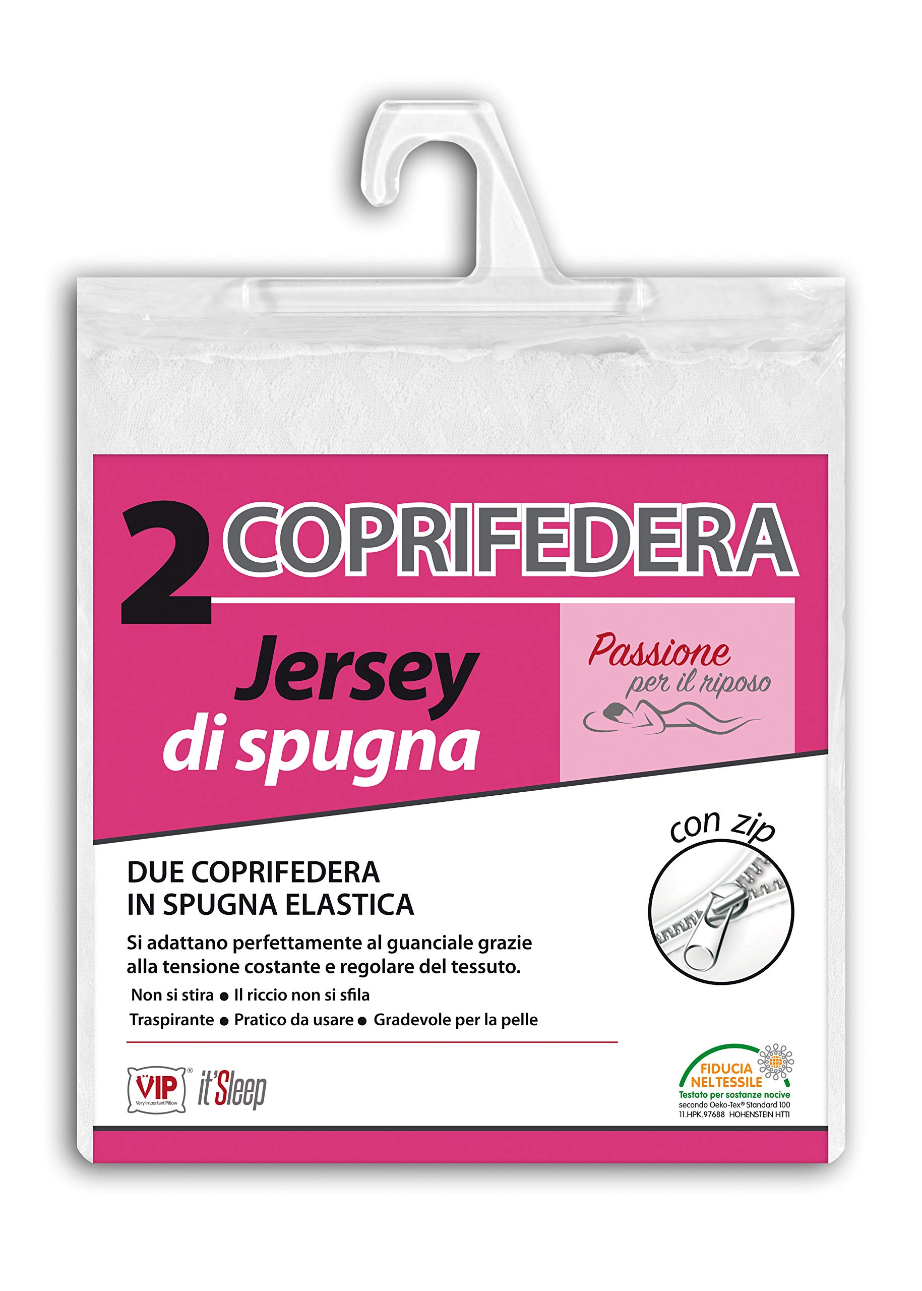 Pair Sponge, Jersey Lining with Zip, 50 x 80 cm