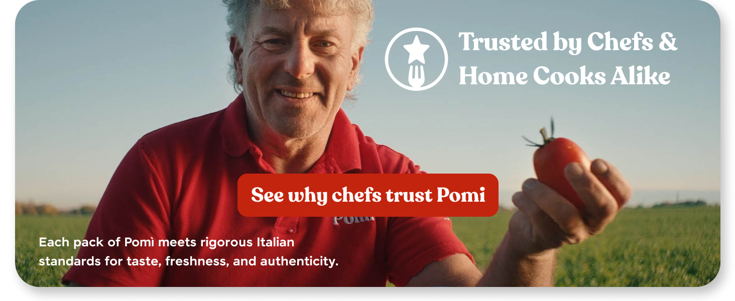 Pomì Crushed Tomatoes with Onion 13.8oz (Pack of 12) - Creamy, Velvety Italian Tomato Sauce No Salt Added, No Additives or Preservatives - BPA free Tomato Crushed - Made from 100% Fresh Italian Tomatoes