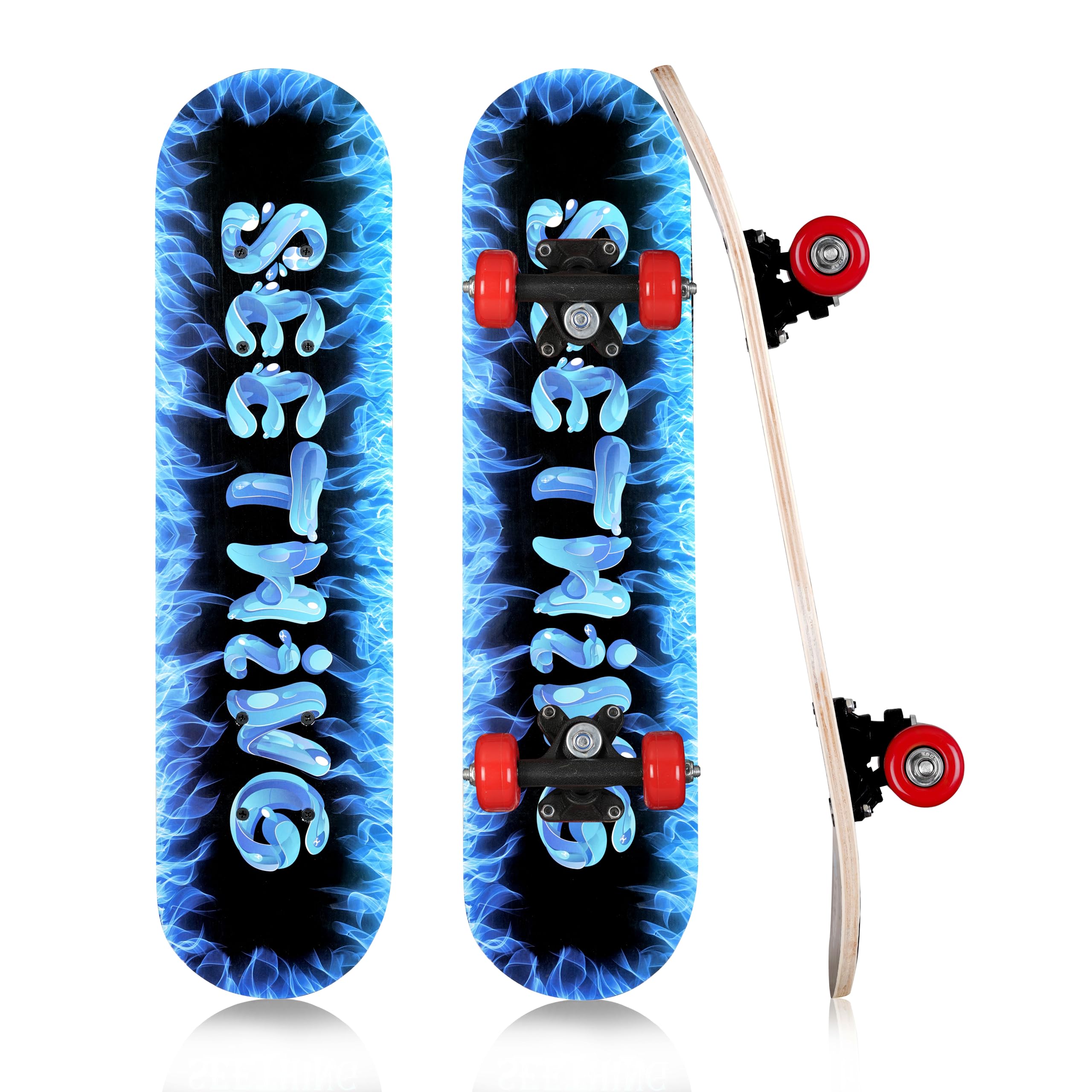 GRACIOUS MART Stylish Sticker,Graphics,4 weels,Large Complete skaetbord, Professional,skatebord for Beginner Kids,Girls,Boys,Teens,Adults,Suitable for All Age (Blue)