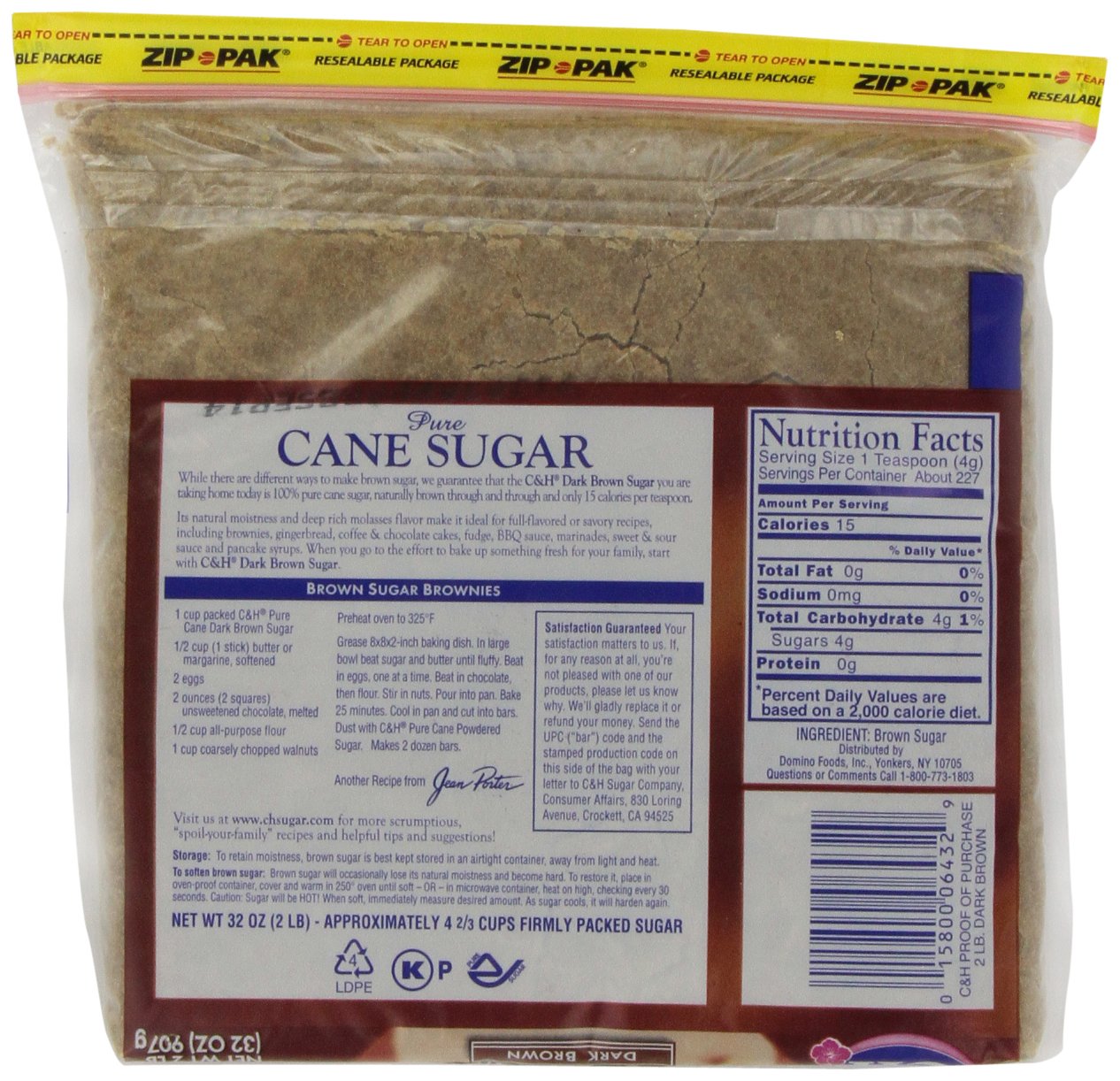 C&H Pure Cane, Granulated Dark Brown Sugar, 2 lb