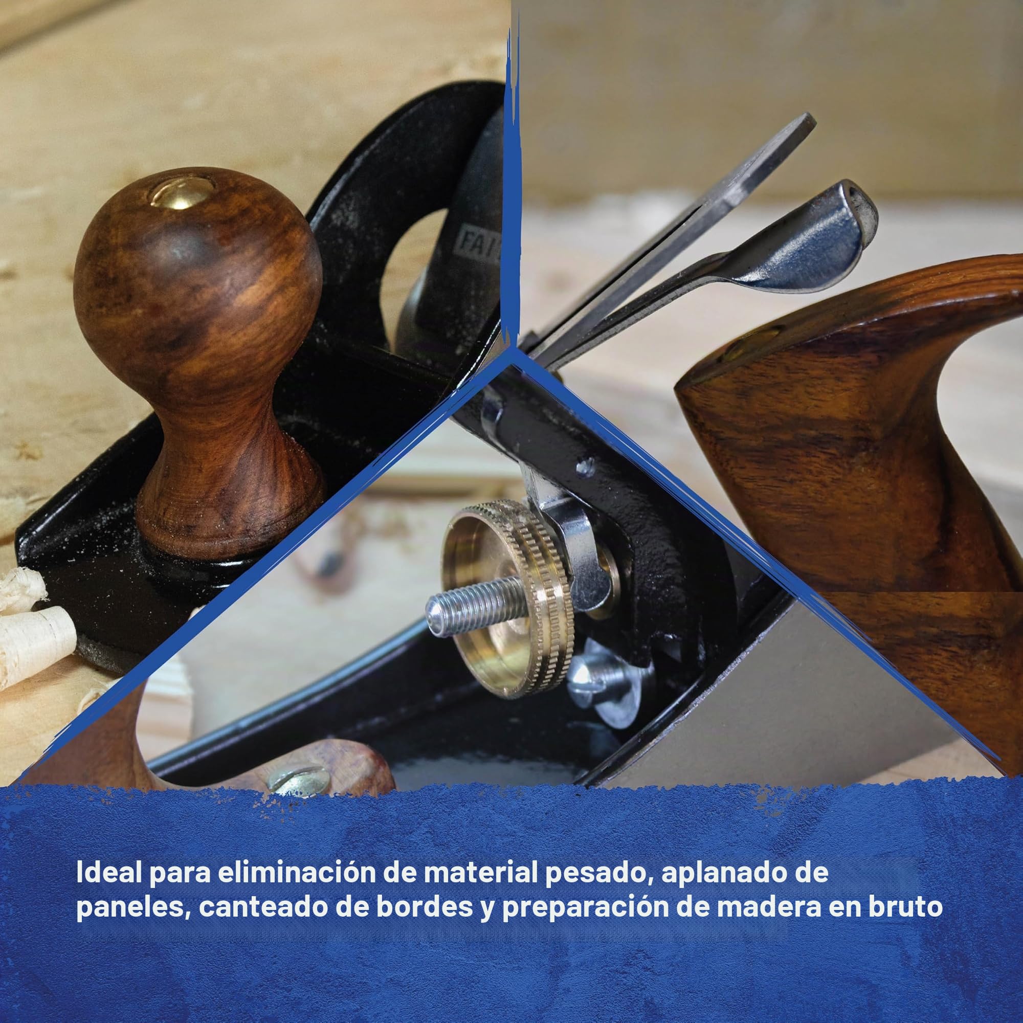 Rabot à Faithfull n° 6 – Raboteuse à bois en fonte usinée avec précision pour bois durs et tendres, enlèvement de matière, dressage des chants et nivellement des planches