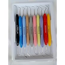Professional Dental Tools Tartar Scraper for Dentist, Personal and Pets Use Plaque Remover with Comfortable Grip, Double Ended Silicon Grip