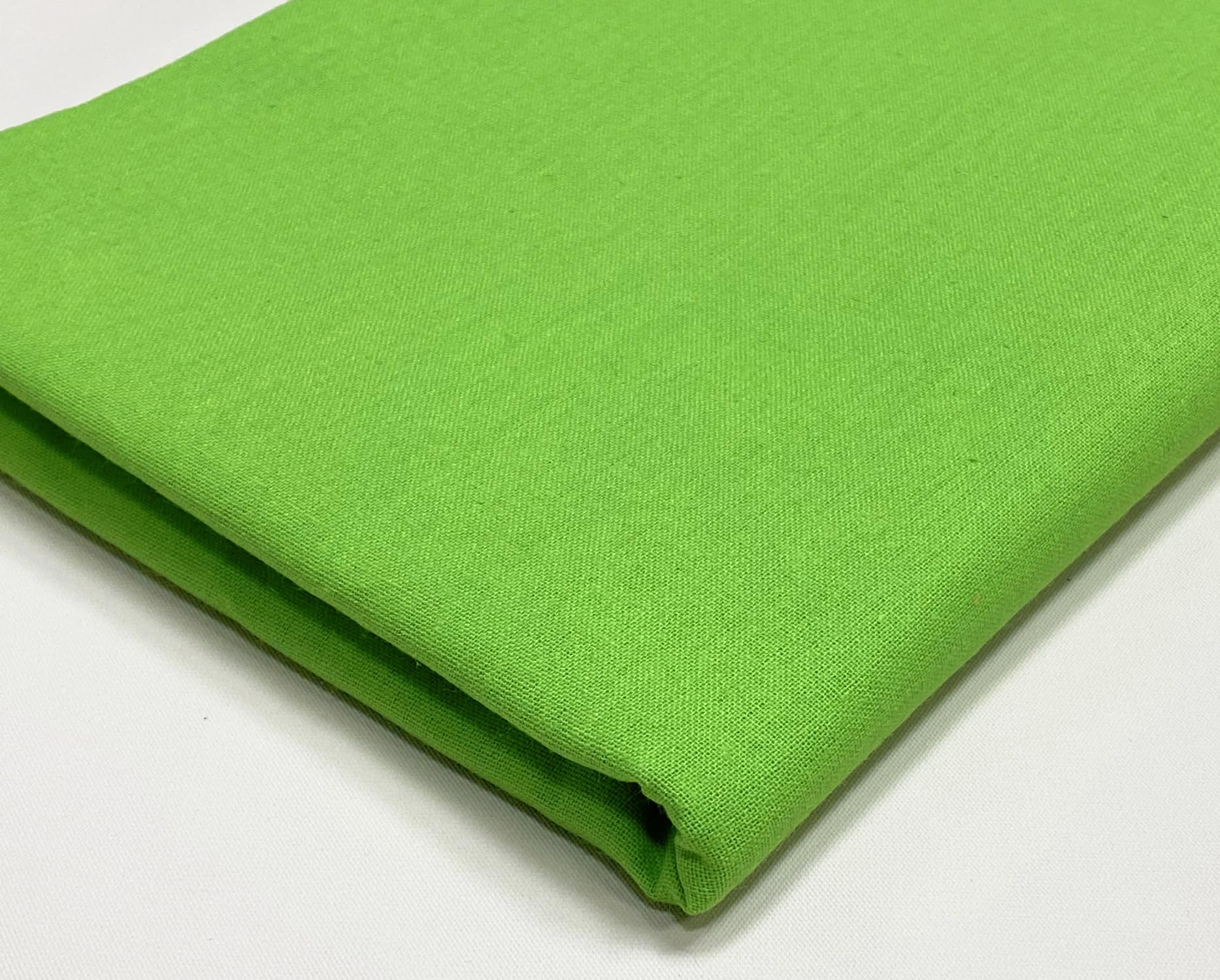 Plain Cotton Fabric - 60 Inches 150cm Extra Wide Per Metre - 150 GSM Viscose Material - for Clothing, Quilting, Curtain Lining, Sheeting, Costume, Dress, Bedding - Lime Green Half Meter