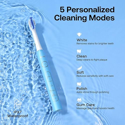 Miniatura 40 de Bitvae Cepillo de dientes eléctrico ultrasónico para adultos y niños, cepillo de dientes de viaje aceptado por la ADA con batería recargable de 60