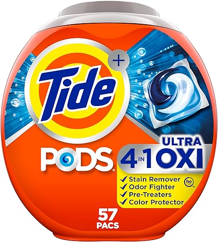 Miniatura 9 de Tide 4-n-1 Ultra Oxi PODS - Paquete de detergente para ropa, 32 unidades, compatible con HE, pretratador integrado para manchas