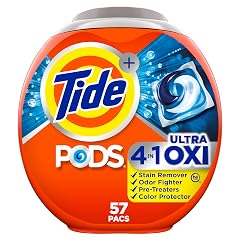 Tide 4-n-1 Ultra Oxi PODS Laundry Detergent Pacs 57 Count HE Compatible Built in Pre-treater for Stains
