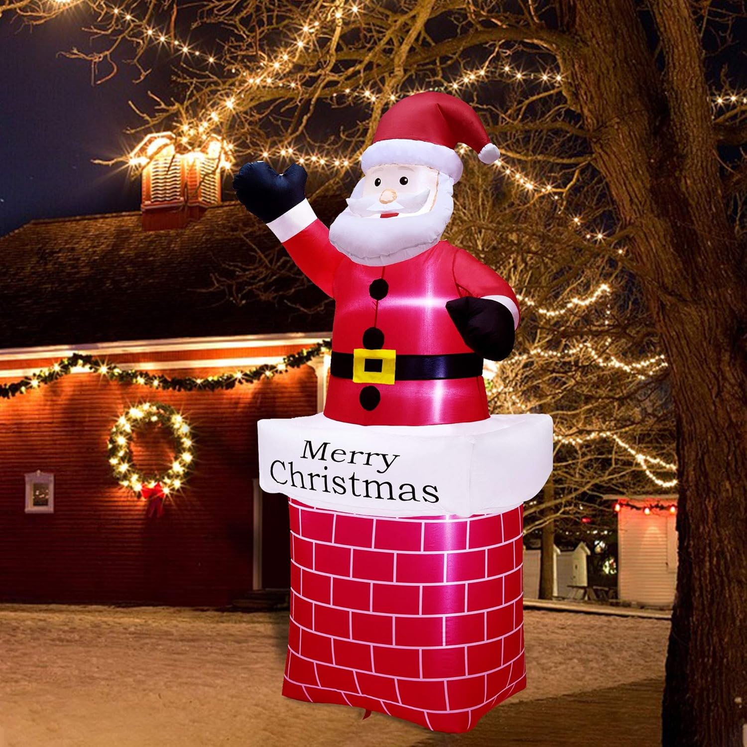 Lowest Price ATDAWN 7 ft Christmas Inflatable Santa Claus in Chimney, Blow Up Santa Claus, Inflatable Christmas Holiday Outdoor Lawn Yard Garden Decorations Featured Product ATDAWN 7 ft Christmas Inflatable Santa Claus in Chimney, Blow Up Santa Claus, Inflatable Christmas Holiday Outdoor Lawn Yard Garden Decorations