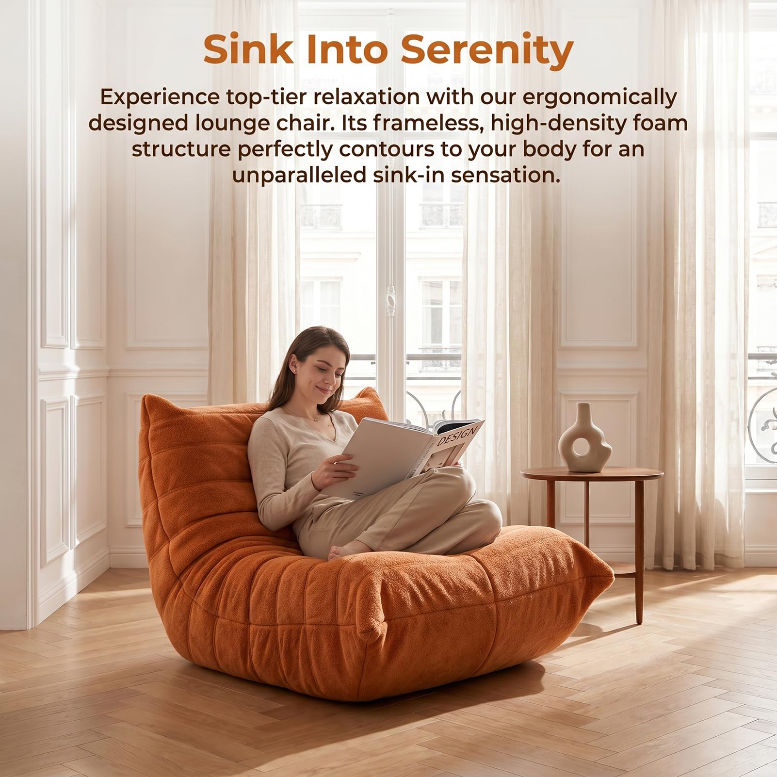 Fauteuil Togo, Fauteuil Poire d'angle, Canapé d'angle Confortable, Lounge Ergonomique en Mousse, pour Salon, Chambre, dortoir, Salon, Bureau