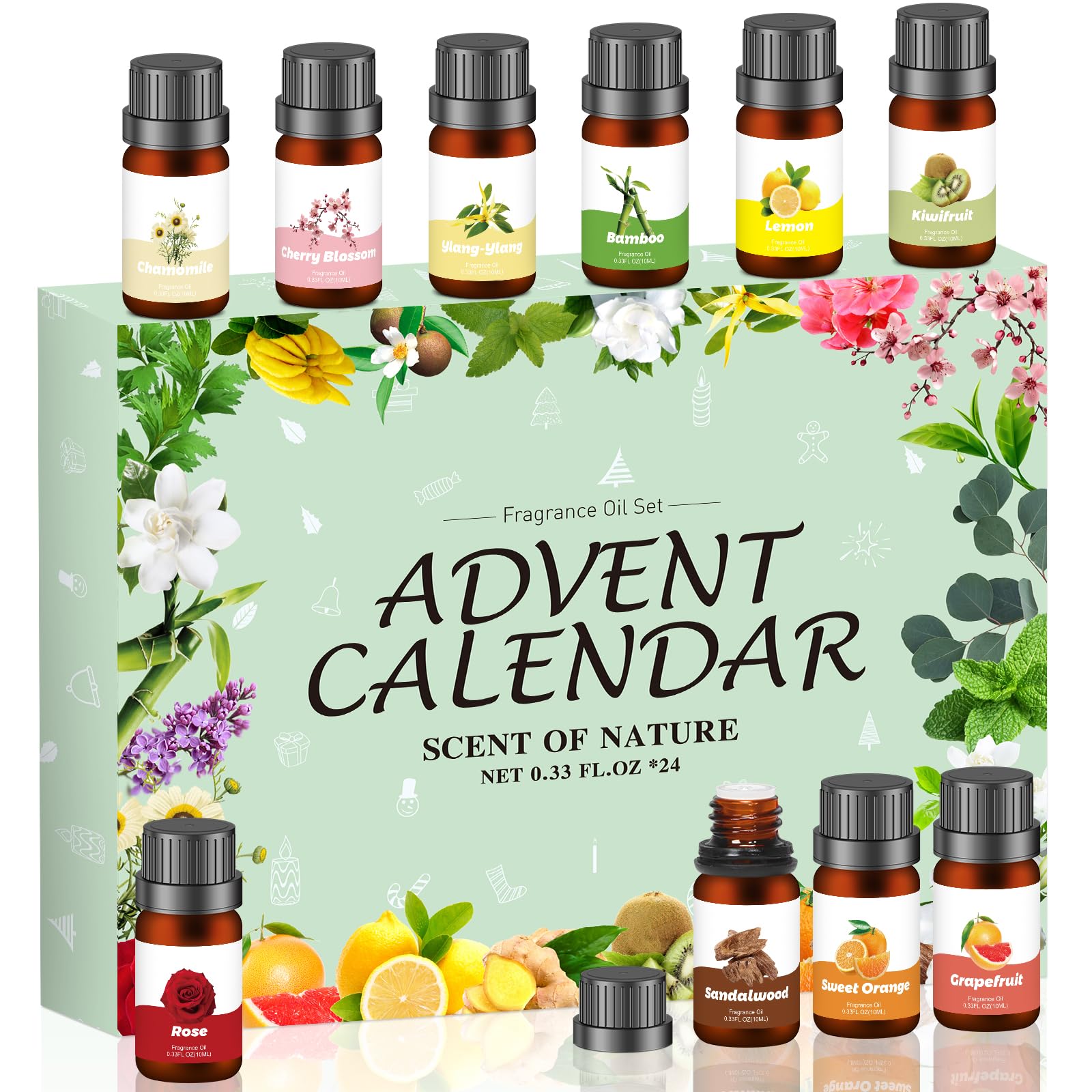 Advent Calendar 2026 Fragrance Oil for Women Men for Diffusers Essential Oils Christmas Countdown Calendar