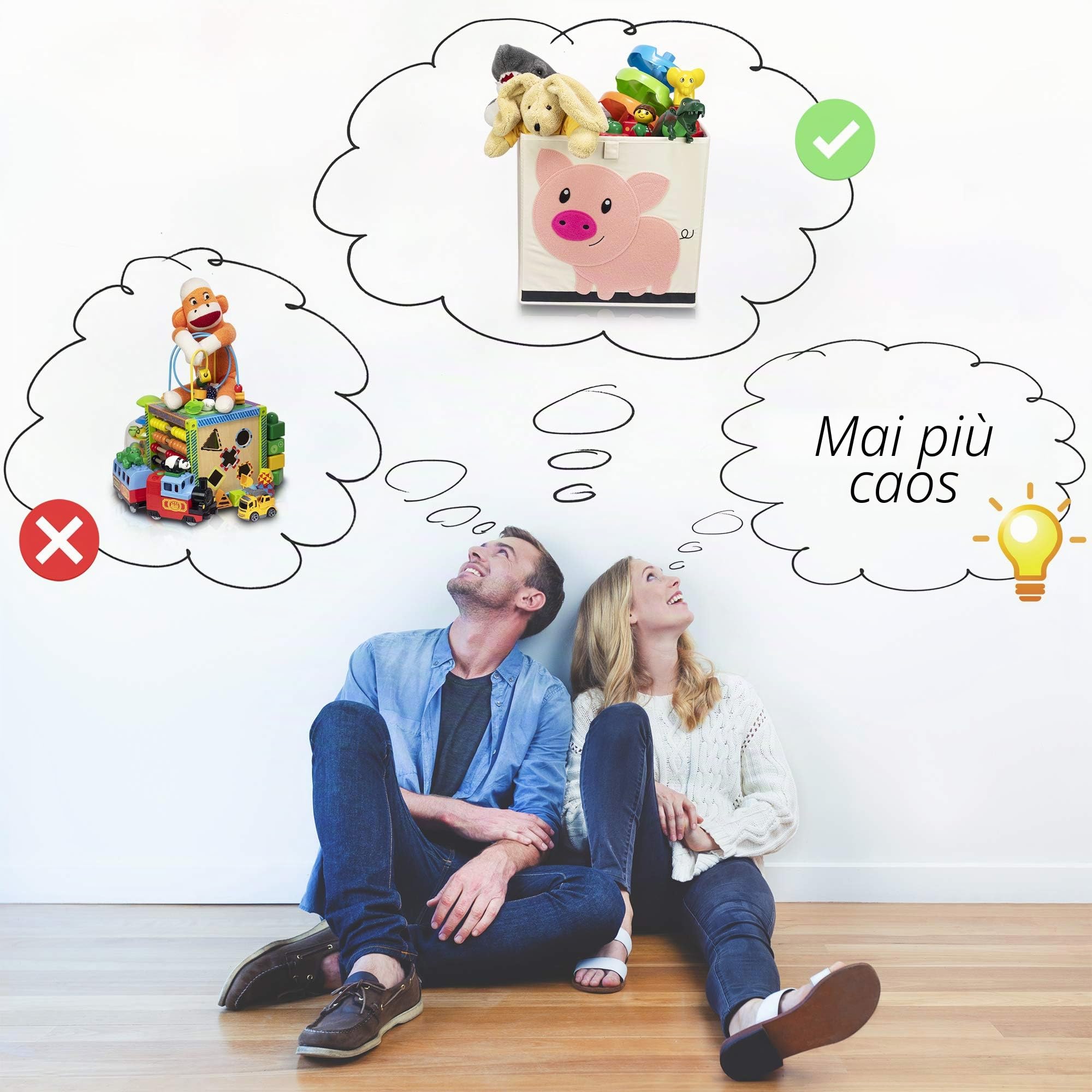 Scatola portaoggetti per bambini con motivo tigre, scatola giocattolo con motivo animale, adatta per scaffali cubi, scatola per la cameretta dei bambini, cestino portaoggetti per bambini