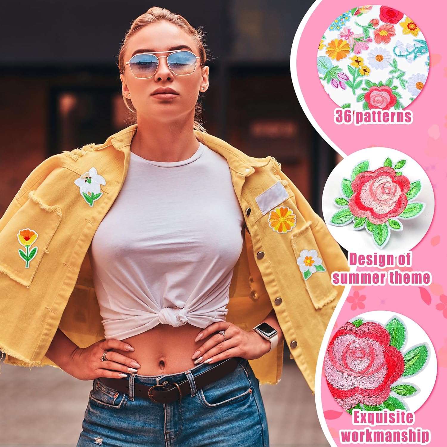 Zeyune 72 Pcs Mini Flower Iron on Patches Bulk Embroidered Spring Floral Iron on Hat Patch Rose Sunflower Daisy Lily Tulip Peony Applique Sew on for Hat Backpack Clothing Shirt Jeans Pants DIY Craft