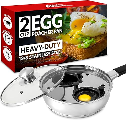 Sartén antiadherente para escalfar huevos, 2 tazas de huevos escalfados, fácil de cocinar huevos escalfados de acero inoxidable, Perfect Eggs disponible en Yaxa Venezuela