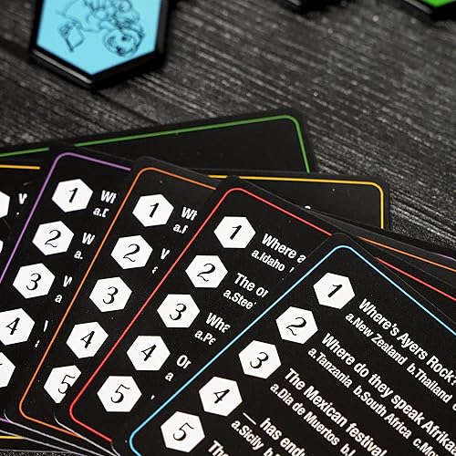 Miniatura 8 de The Strategic Trivia Juego de mesa – 1500 preguntas, 6 categorías, 65 azulejos hexagonales, bolsa premium – diversión, rápido de aprender, perfecto