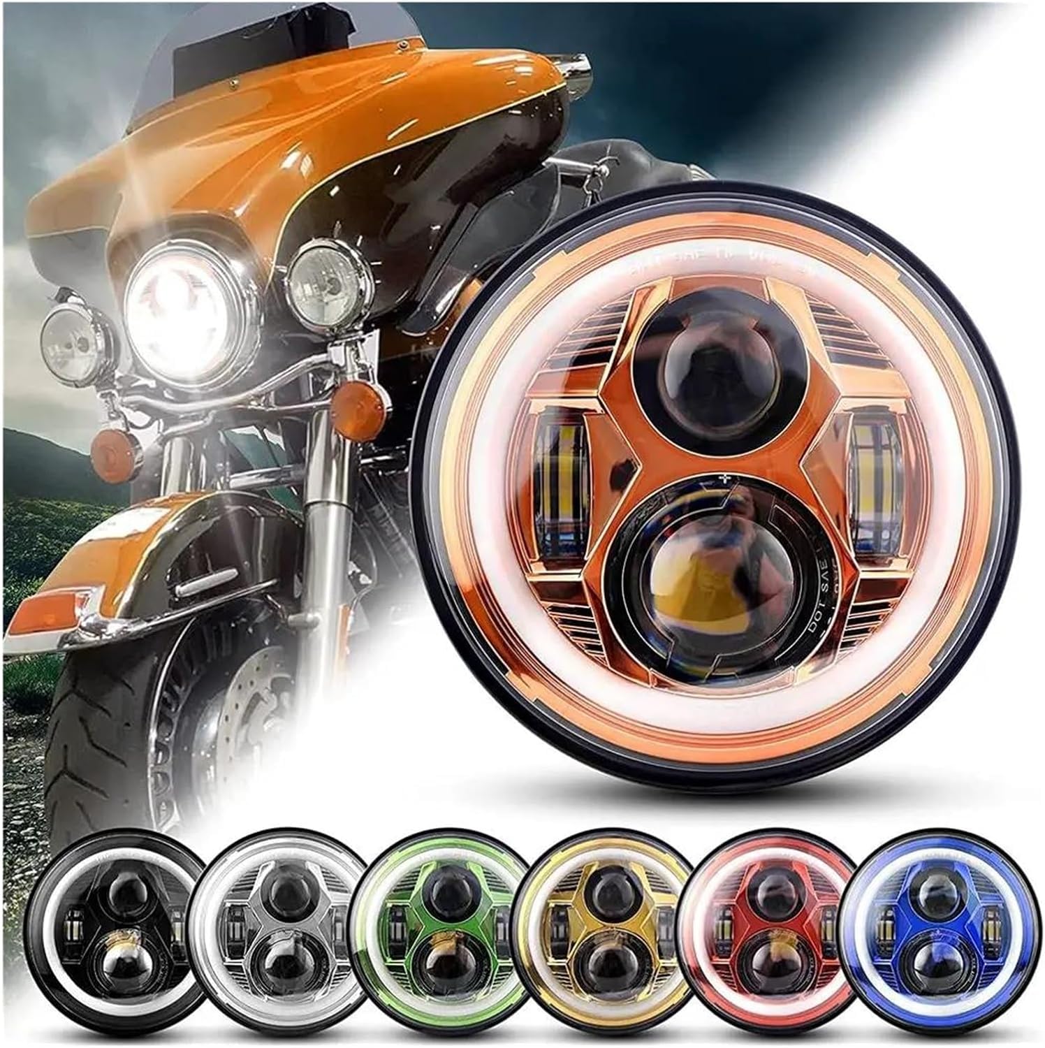 Amazon.co.jp: JJKSKV バイクヘッドライト に適合する ツーリング