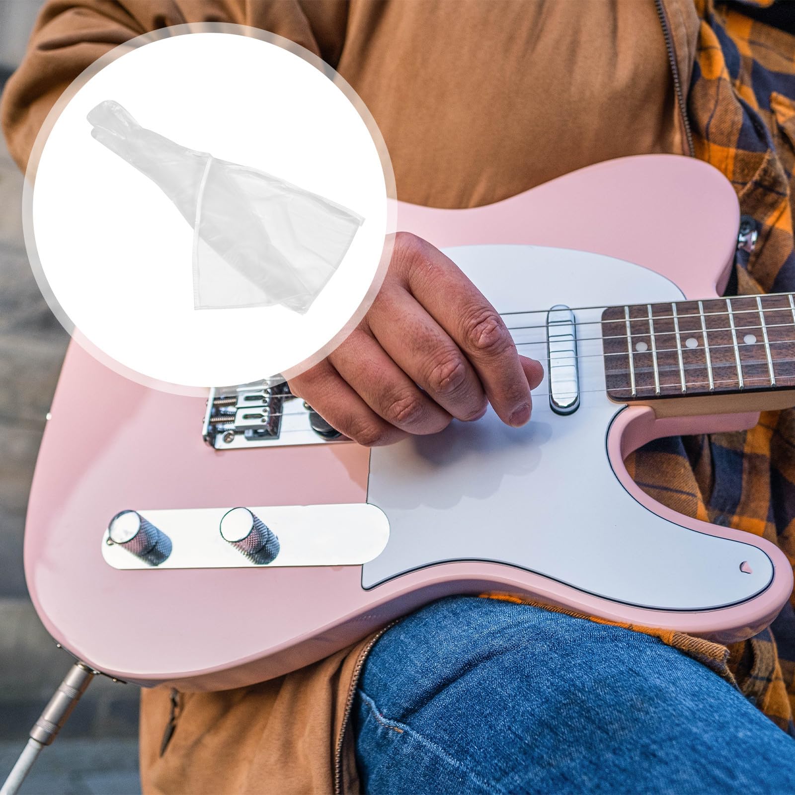 Funda Protectora y Resistente al Polvo, Diseño Simple y Práctico de PVC Esmerilado Blanco para Bajos y Guitarra para Uso Doméstico