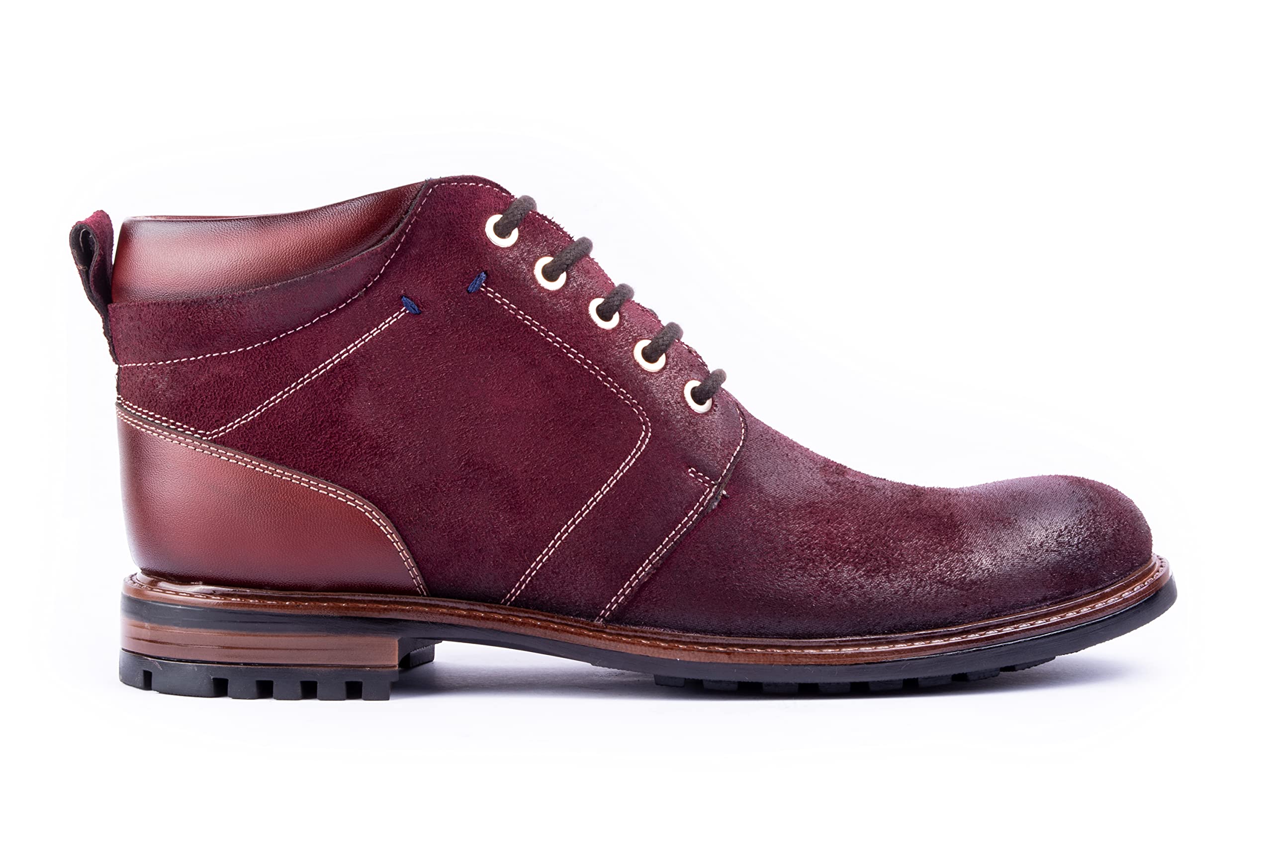 CLIFF FJORD 3201 Mens Synthetic Leather Lace Up Boots for Biker/Winter (Maroon, 9 UK) (B09H7FBKCM) Amazon Price History, Amazon Price Tracker