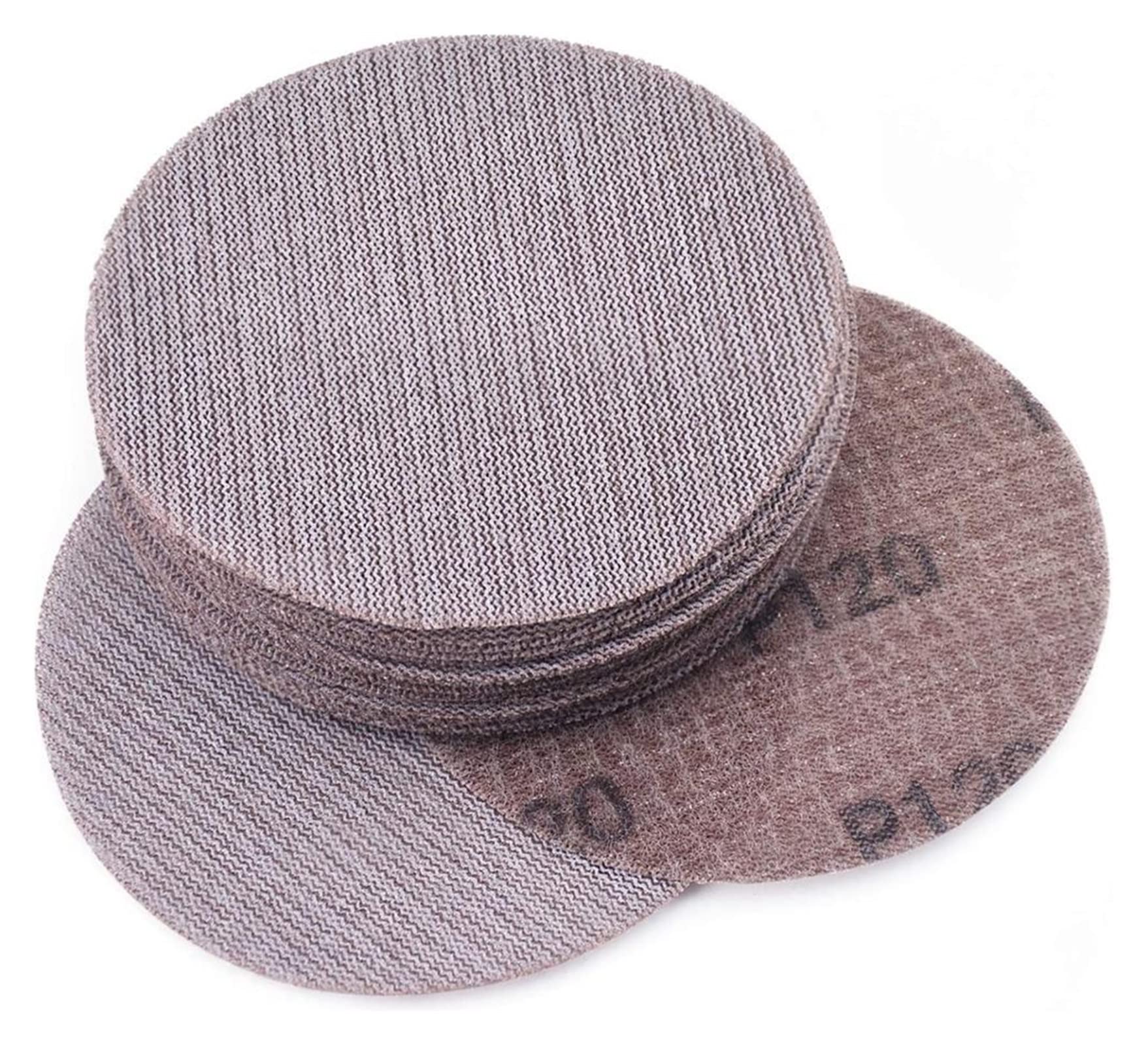 Papel de lija abrasivo ZSBLXHHJD Paquete de 25 pulgadas de 125 mm de malla de anillos de lijado y en forma de anillo. Abrasivo de polvo sin polvo anti-obstruido. Papel de lijado afilado, adecuado for
