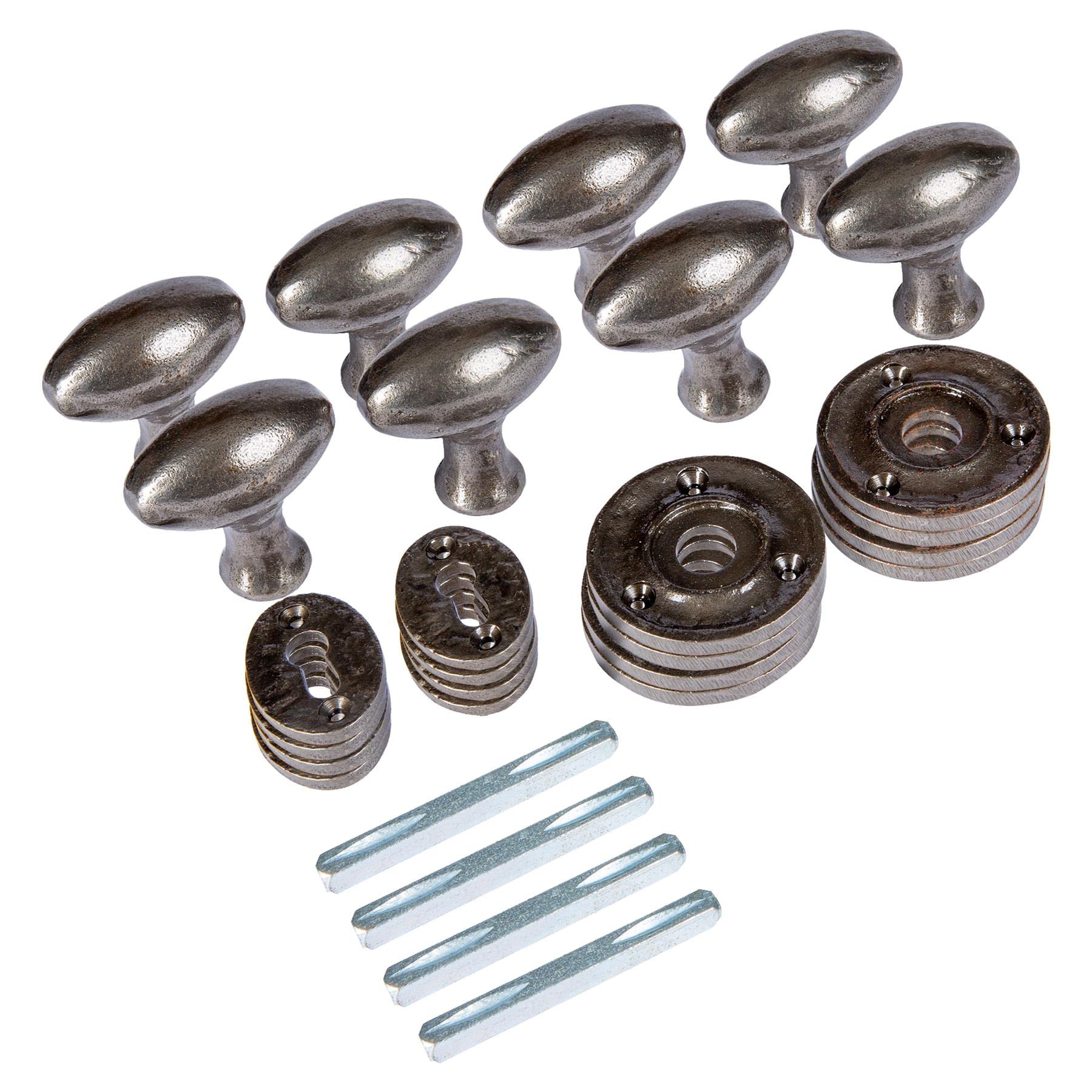 Hammer And Tongs Raw - Oval Rim & Mortice Door Knob - W60mm - Pack Of 4