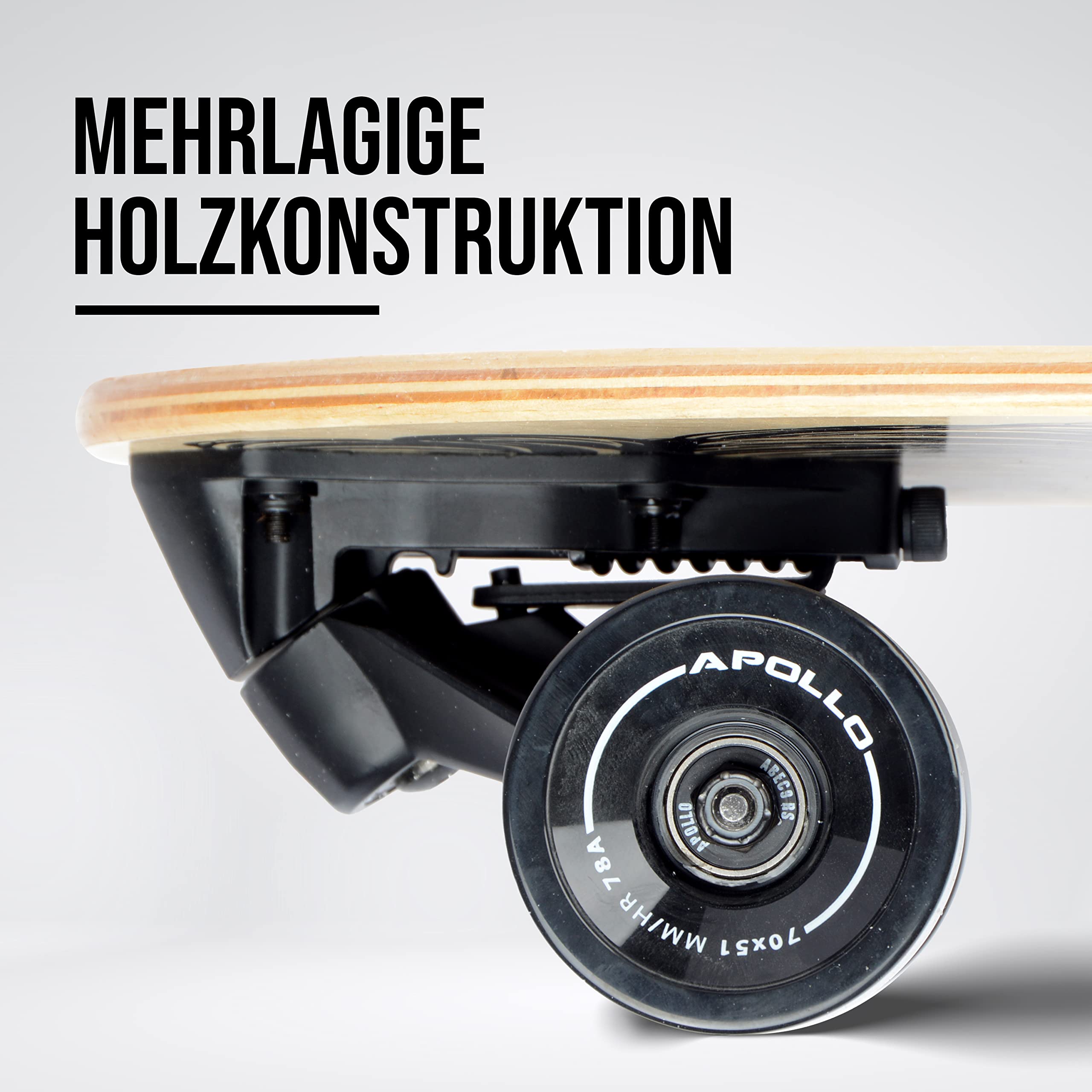 Apollo Barrel Board | Praktischer Cruiser für Pendler | Flink und kompakt | Mini Longboard für unterwegs | Perfekt für Anfänger | Smartes Brett für die City | Für Kinder und Erwachsene