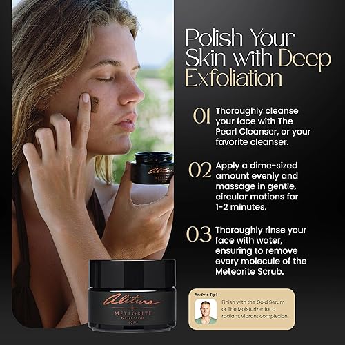 Miniatura 5 de Alitura Meteorite Scrub  Exfoliante facial y corporal con polvo de perlas y células madre de bambú  Exfoliante iluminador y antienvejecimiento para