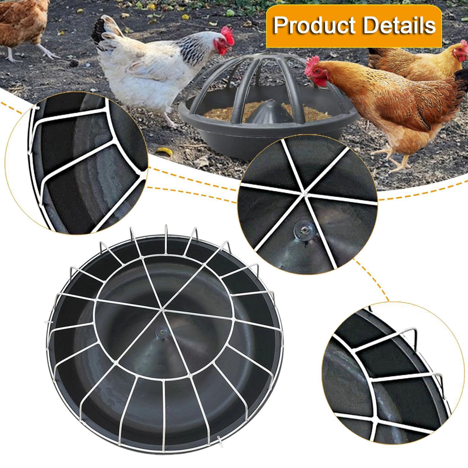 Comedero para Pollos Cubo de Alimentación para Aves Dispensador de Pienso Y Comedero para Palomas con Ranura Profunda para Fácil Acceso Adecuado para, 18 Hoyos