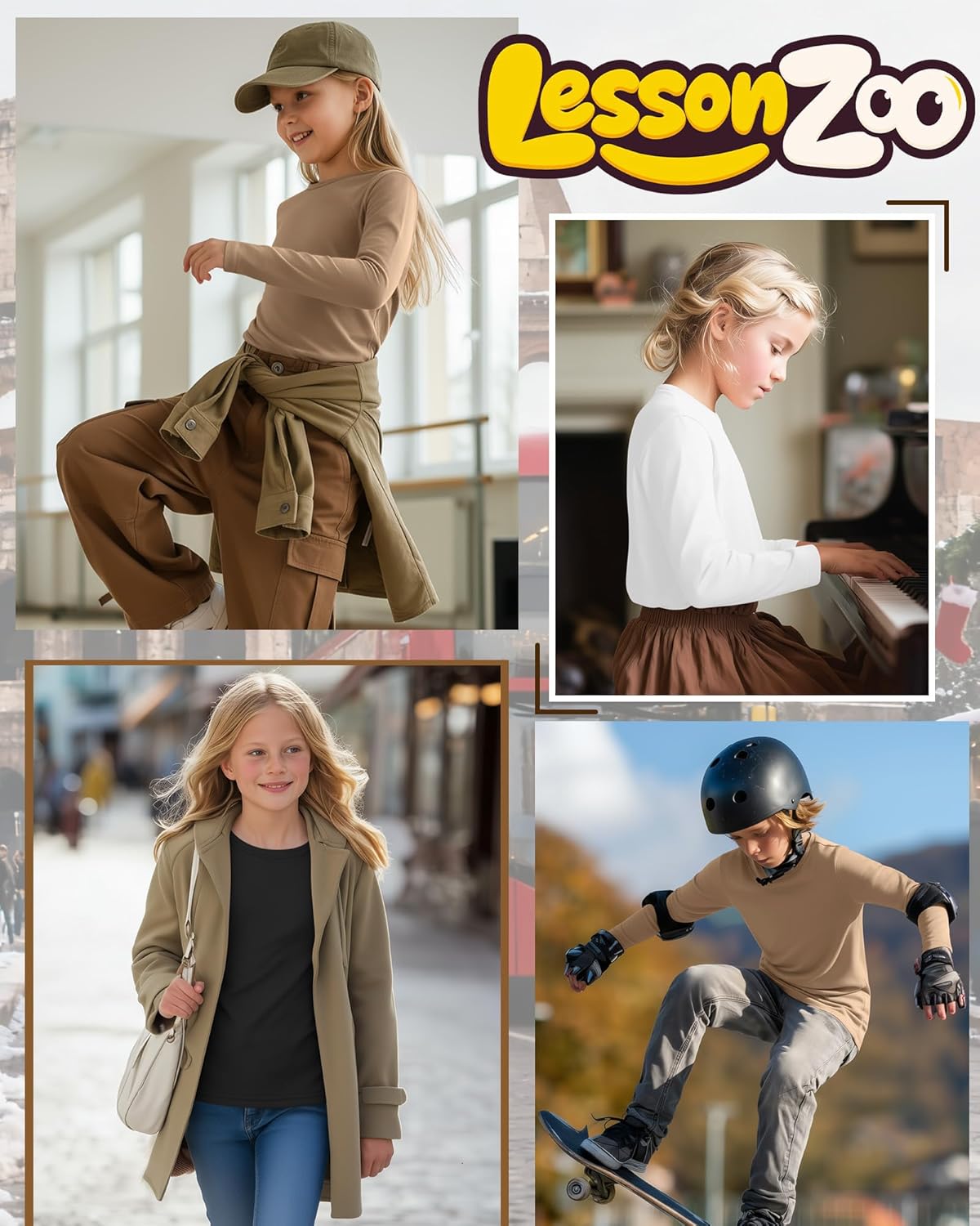 3 Pack Girls Long Sleeve Shirts Casual Crewneck T-Shirts Soft Layering Basic Tees Undershirts Fall Tops - Image 2