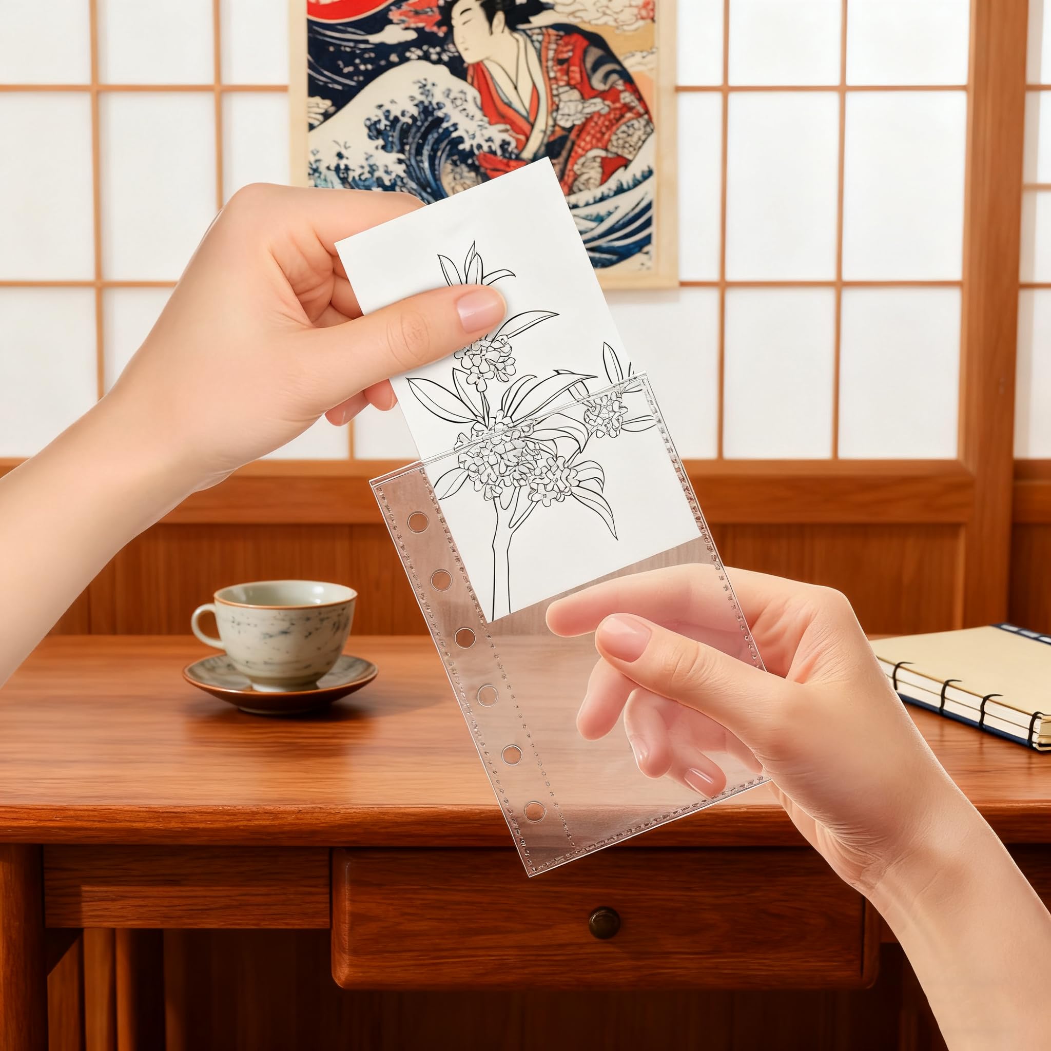 Amazon.co.jp: A7サイズ シール帳用リフィル 透明シート 6穴