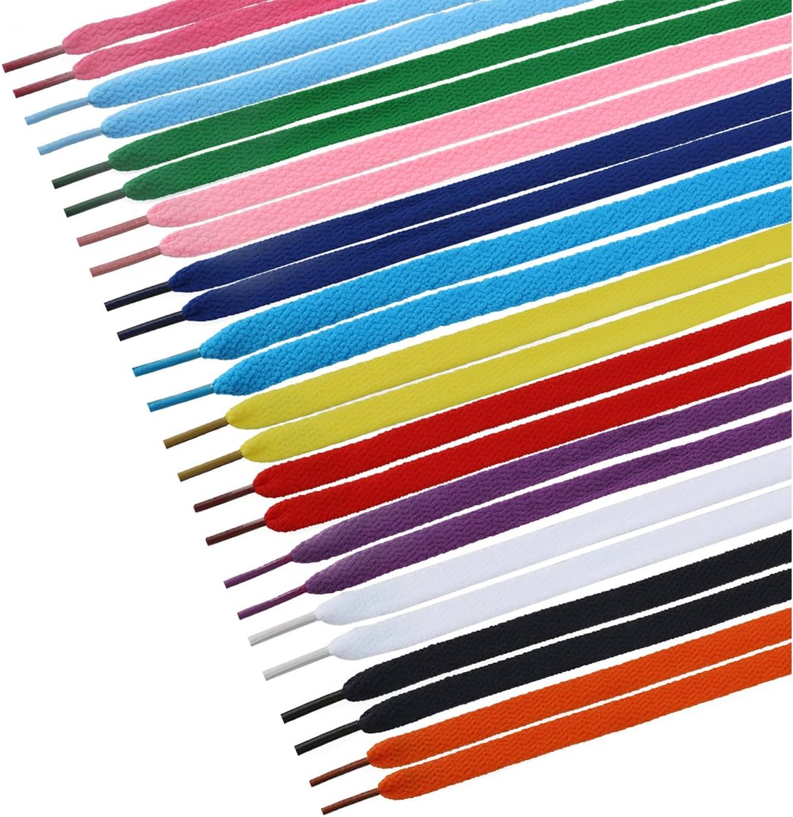 Tinksky 12 Pairs Flat Shoelaces Shoe Laces Strings for Sports Shoes Boots Sneakers Skates (Assorted Colors)