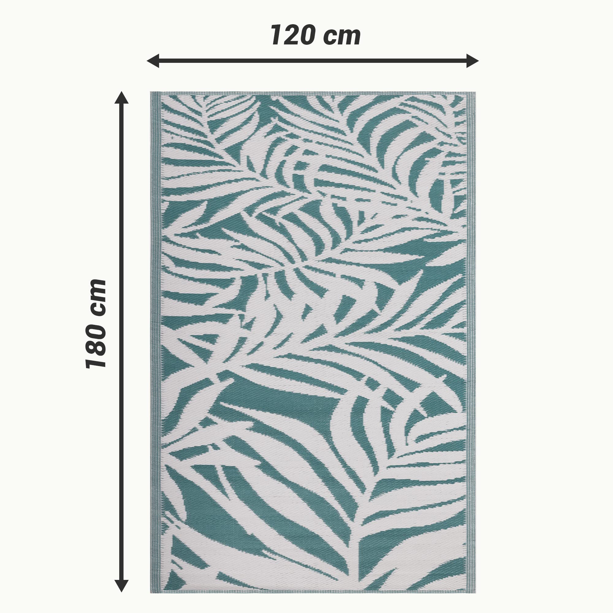 JEMIDI Alfombra para Exteriores 180 x 120 cm - Alfombra de Polipropileno para Exterior jardín terraza balcón - Resistente a la Intemperie y Lavable