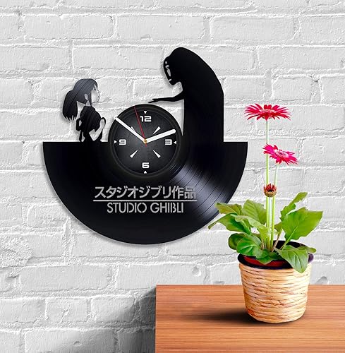 Miniatura 2 de Reloj de pared de disco de vinilo sin cara. Decoración para dormitorio, sala de estar, compatible con habitación infantil temática Studio Ghibli.