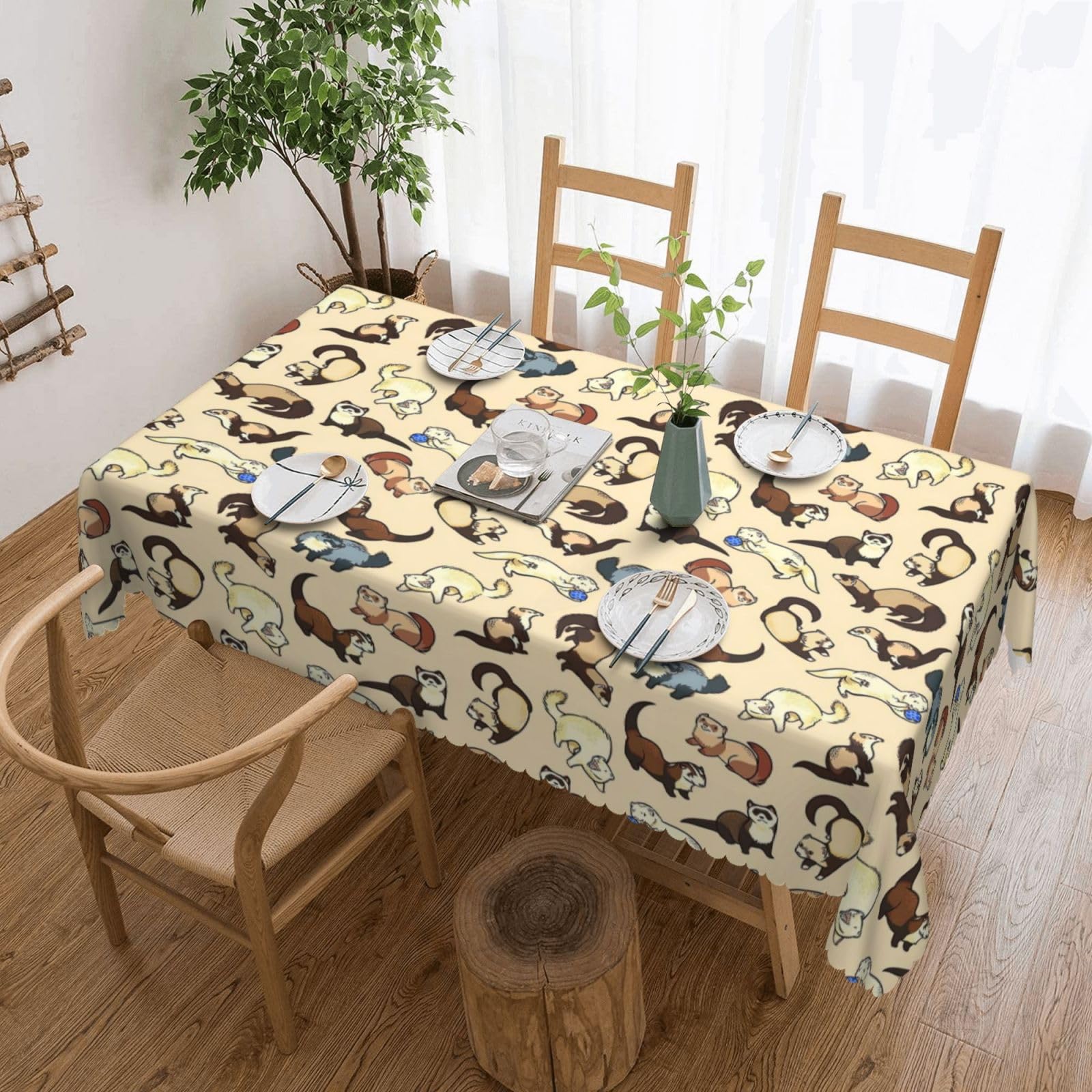 Nappe furet rectangulaire pour des repas de fête et pique-niques animés
