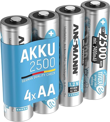 Ansmann Max E Plus AA 2500 mAh Baterías recargables de baja autodescarga 4pk