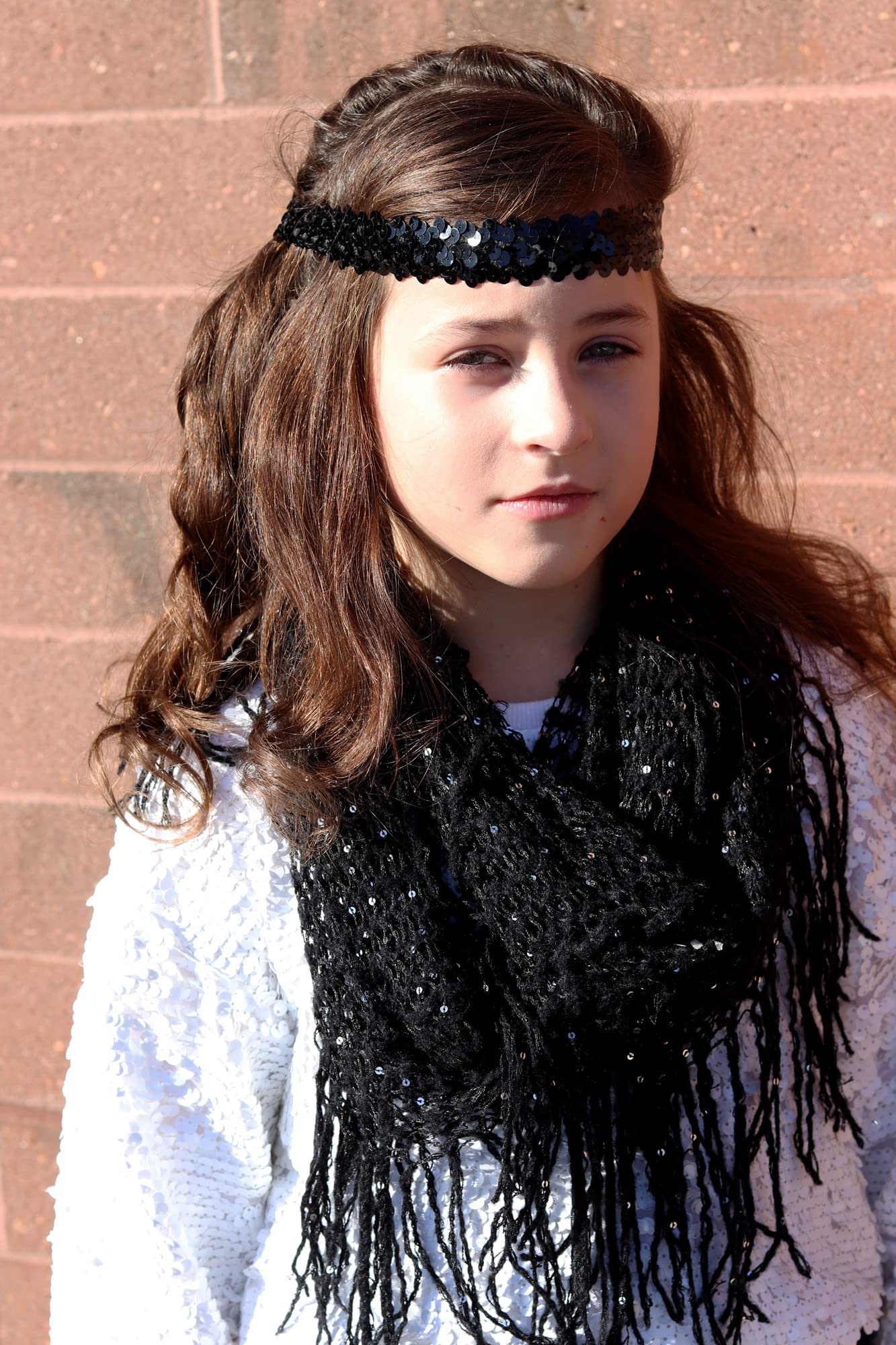 12 Sequin Headbands U PICK (Available in LOTS of COLORS) Elastic Stretch Sparkly Fashion Headband for Teens Girls Women Softball Pack Volleyball Basketball Dance Set Sports Teams Store By Kenz Laurenz
