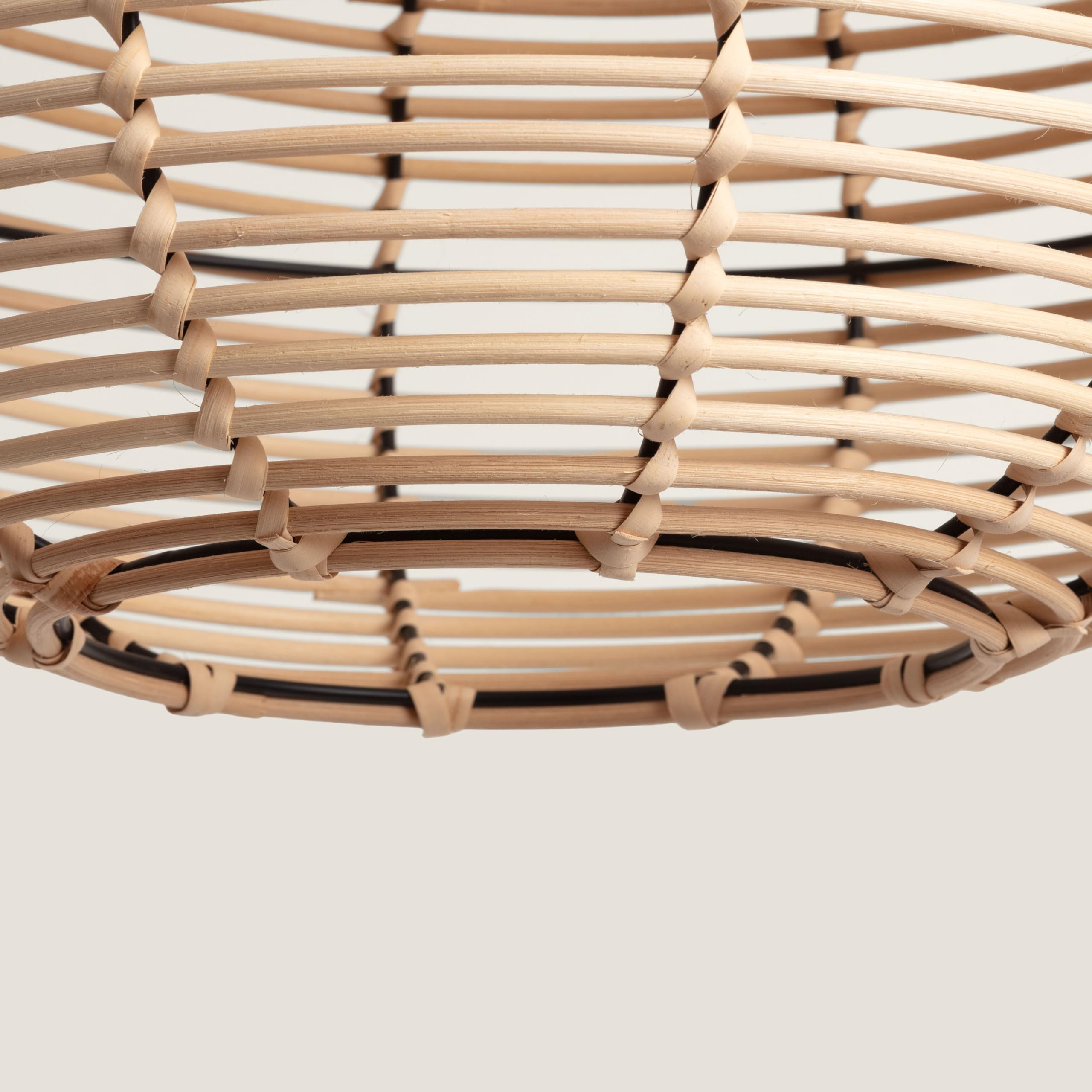 LEDKIA LIGHTING - Lámpara Colgante Ratán Yantai | Diseño Boho-Chic | Compatible con Bombillas LED E27 | Ideal para Salón; Dormitorio; Cocina | Natural