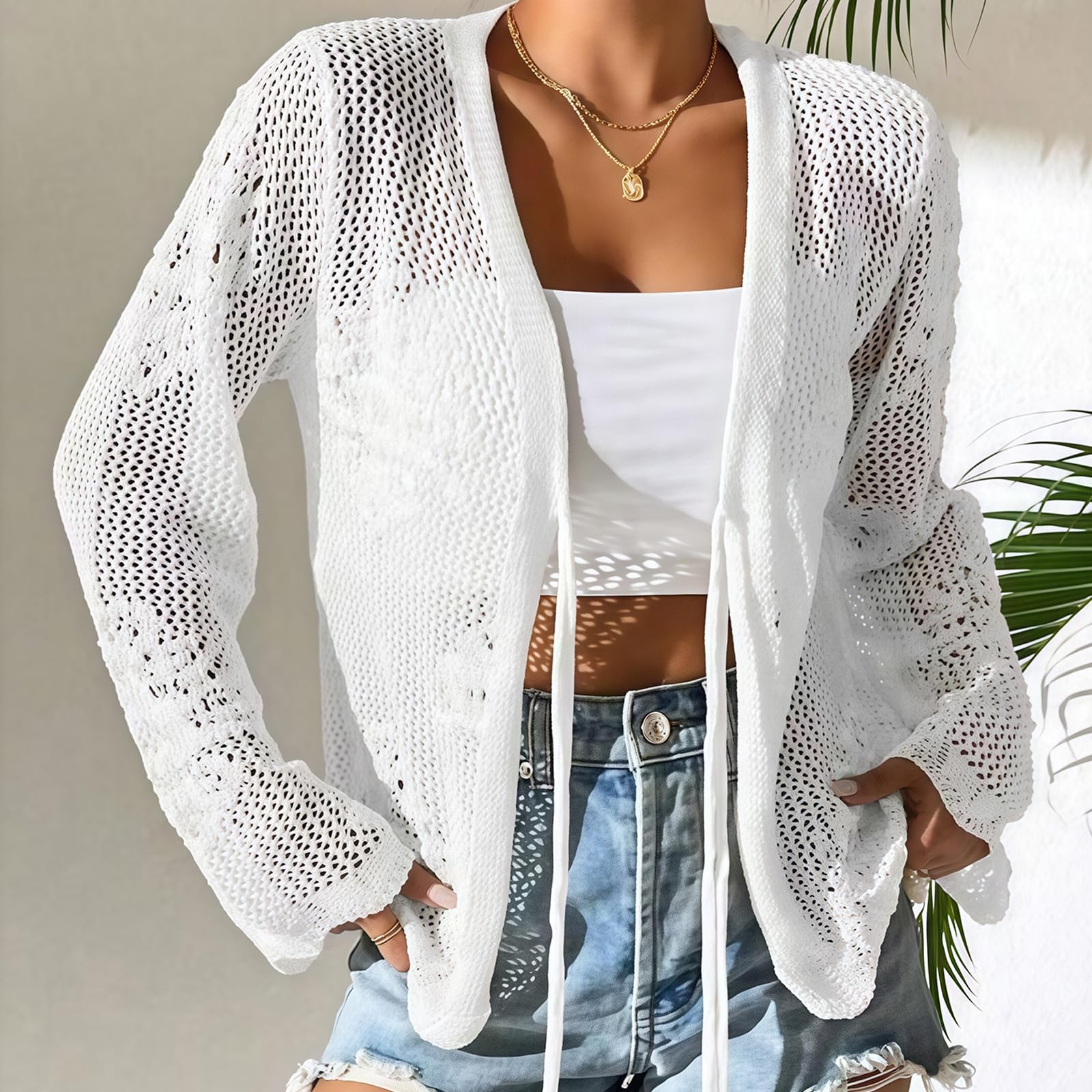 Hollow Out Design Swim Cover Up Kobiety Miękka Akrylowa Tekstura Stroje Kąpielowe Pokrowiec Odpowiedni na Plażę i Basen Sun Security Kostium Kąpielowy