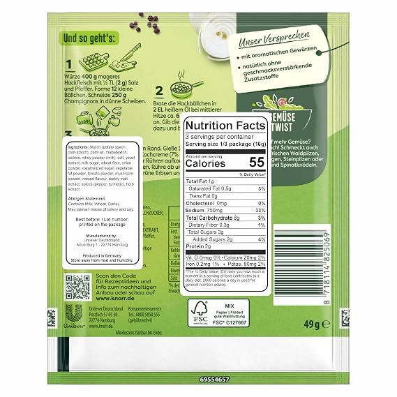 Knorr Fix swedisch meatballs (Schwedische Hackballchen Kottbullar) (Pack of 4)