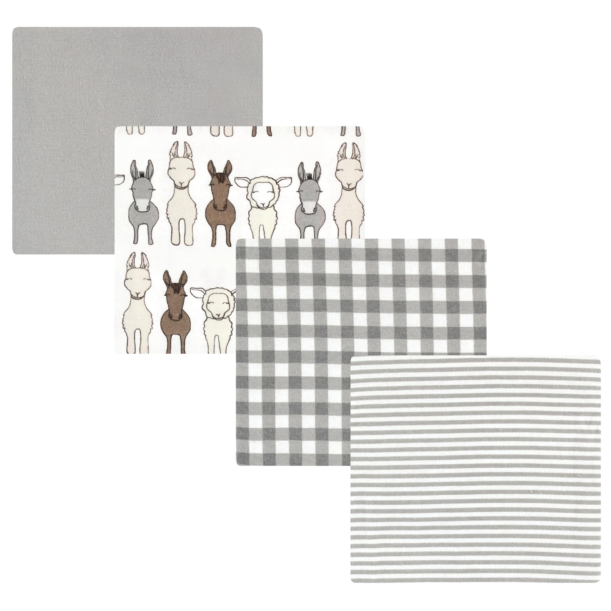 Luvable Friends Little Treasure Flannel Receiving Blankets 4pk