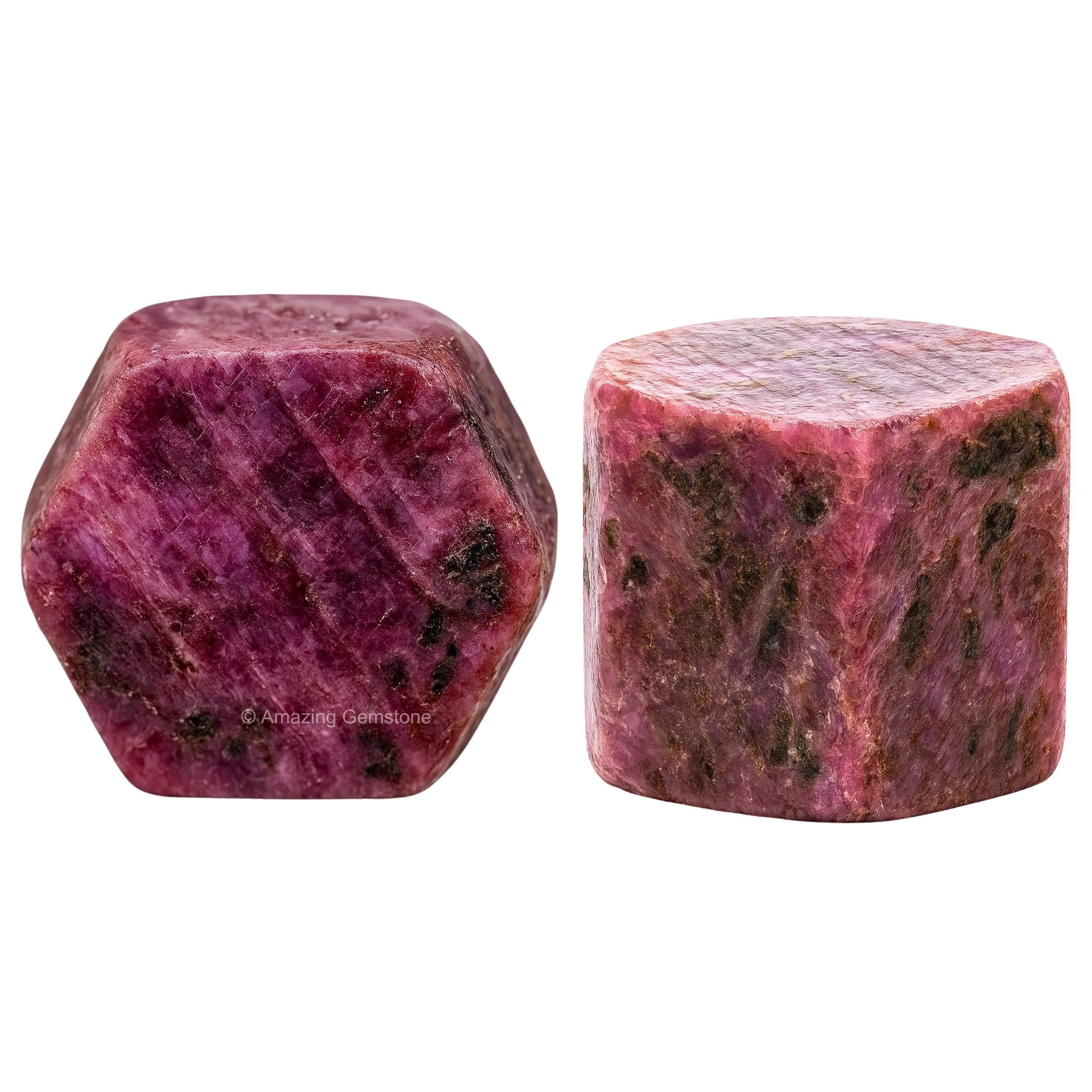Ruby Crystals and Healing Stones, 2 Piece Raw | Certified Healing Crystal Rough Rocks For Tumbling and DIY Projects Gifts - Positive Energy, Chakra Healing, Meditation