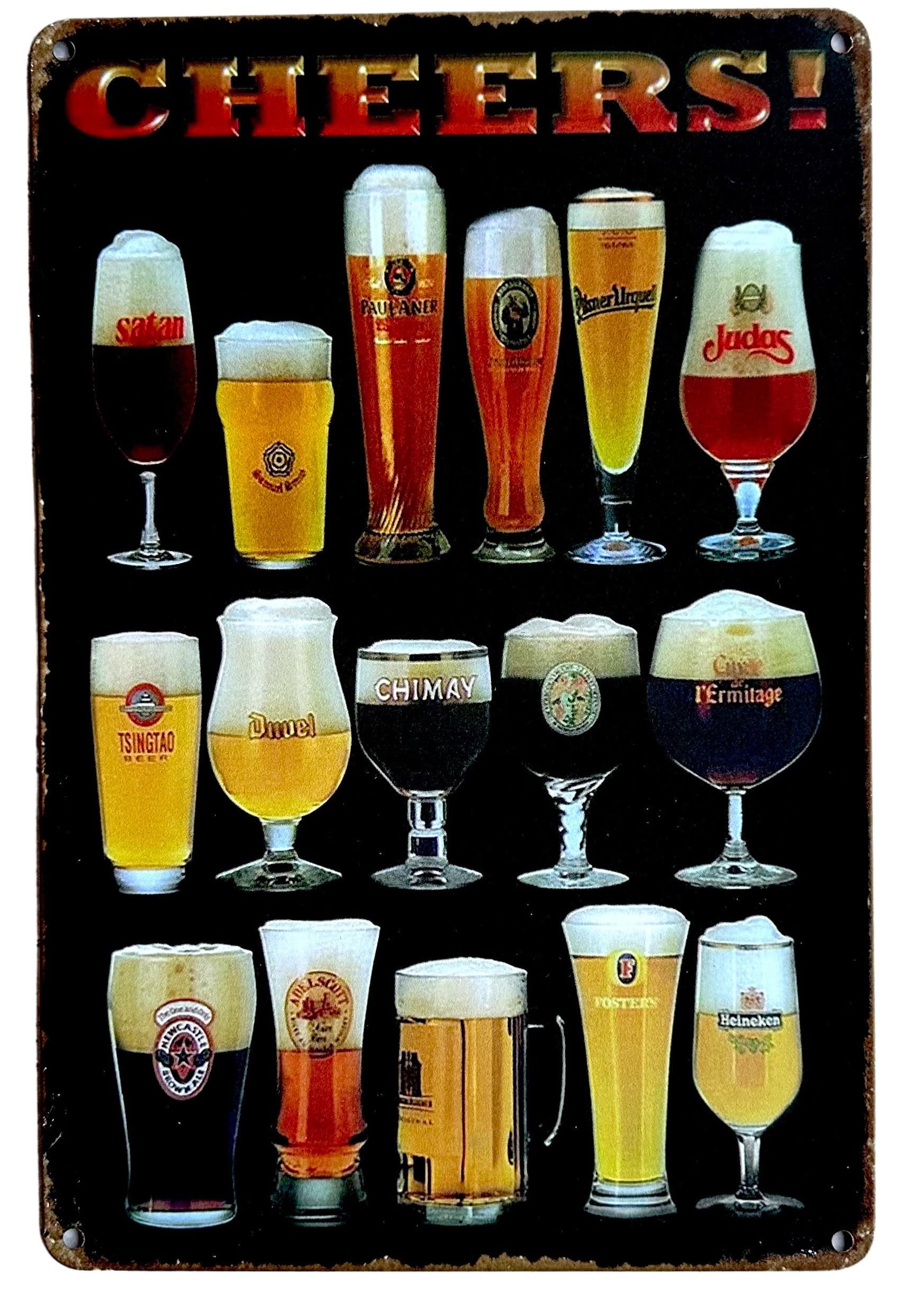 Diilihiiri Cheers Vintage Poster Decorative Poster 30 X 20 Cm – Beer Sign | Metal Plates | Gift For Beer Enthusiasts | Garage Decoration (2635-294)