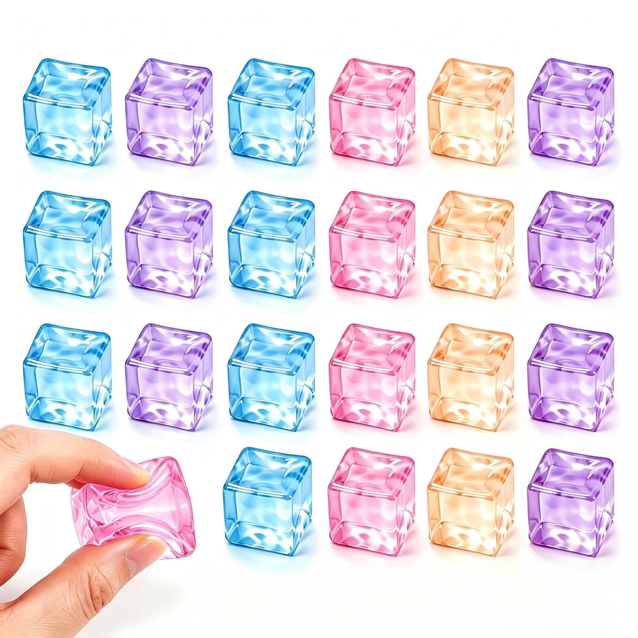 50Pcs Nice Cube, Mini Ice Cube Fidget Items for Focus and Quiet Moments, Classroom and Office Aid, Travel Companion for Everyday Use