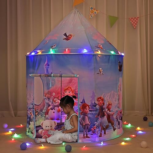 Miniatura 8 de LimitlessFunN Ice Castle - Tienda de campaña para niños, luces de estrella y funda de transporte, casa de juegos para niños y niñas, uso en