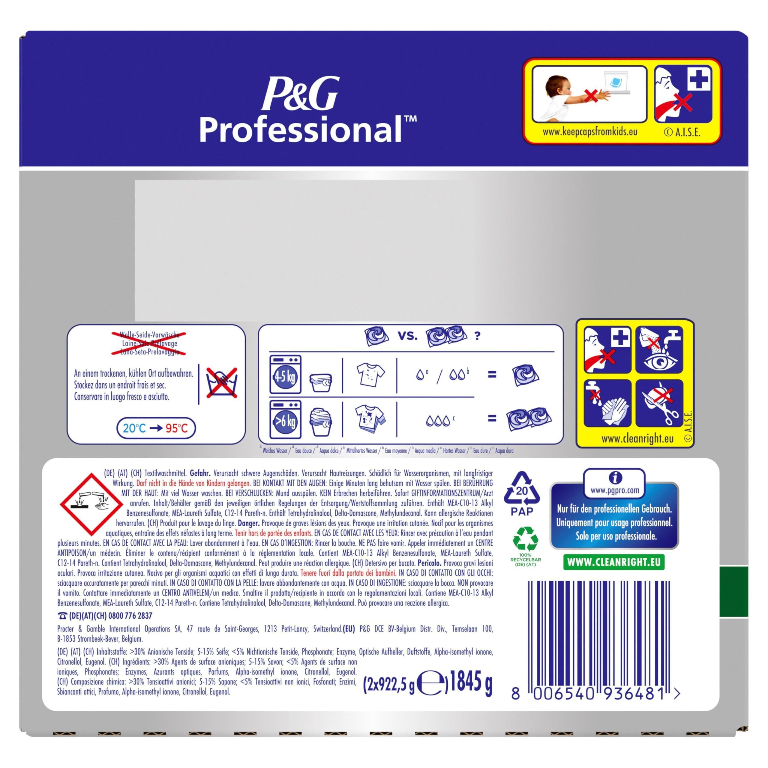 Ariel Professional All-in-1 Pods Color Waschmittel, 90 Waschladungen, (2 x 45 Kapseln), Ausgezeichnete Fleckentfernung schon ab der ersten Wäsche