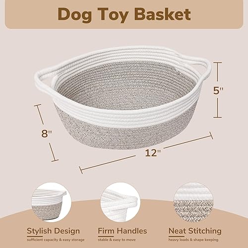 Miniatura 35 de Goodpick Cesta tejida pequeña, linda cuerda rosa, cesta de algodón para bebé, cesta de almacenamiento para habitación de guardería, caja de juguetes