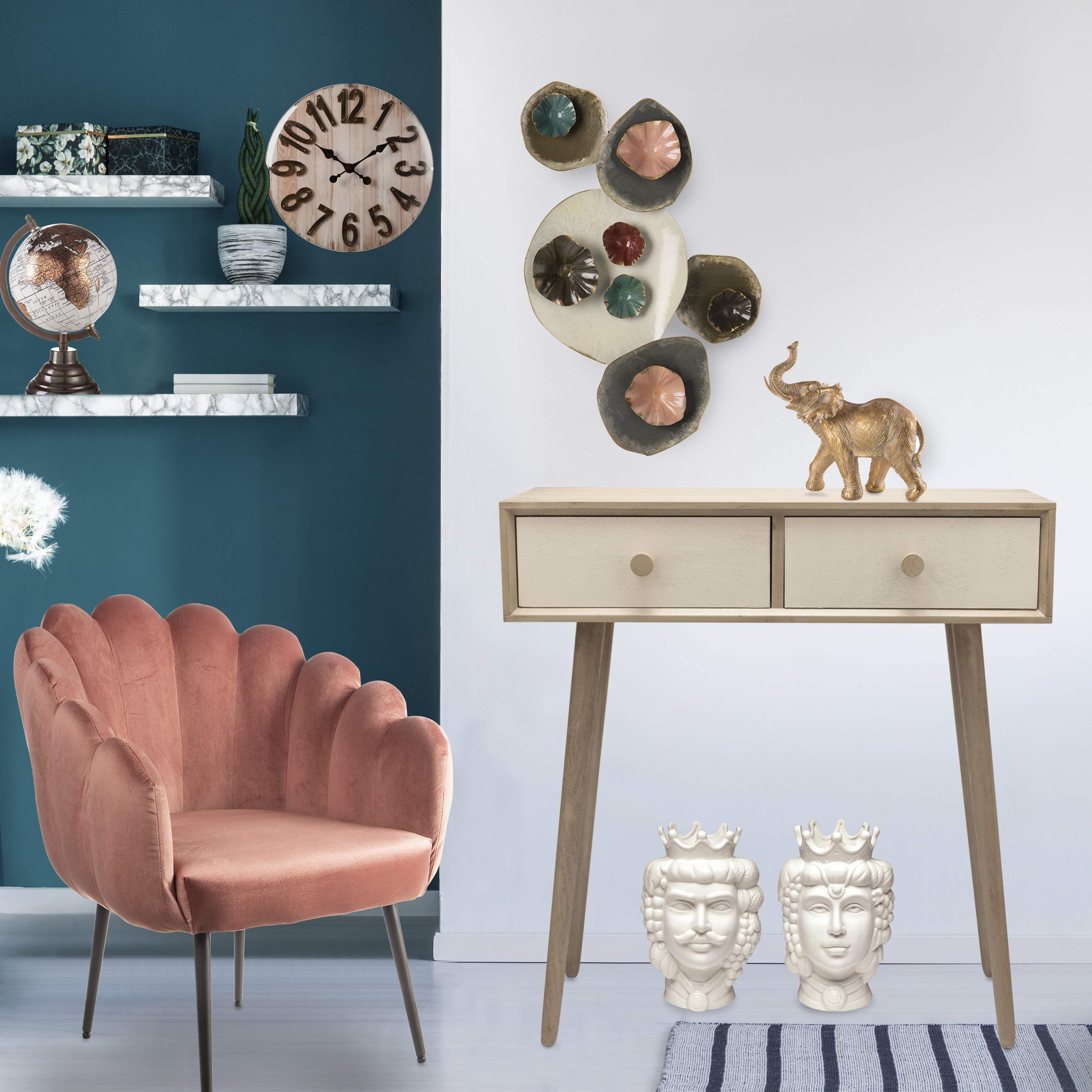 Poltroncina Salotto Poltrona Conchiglia In Velluto Carta Da