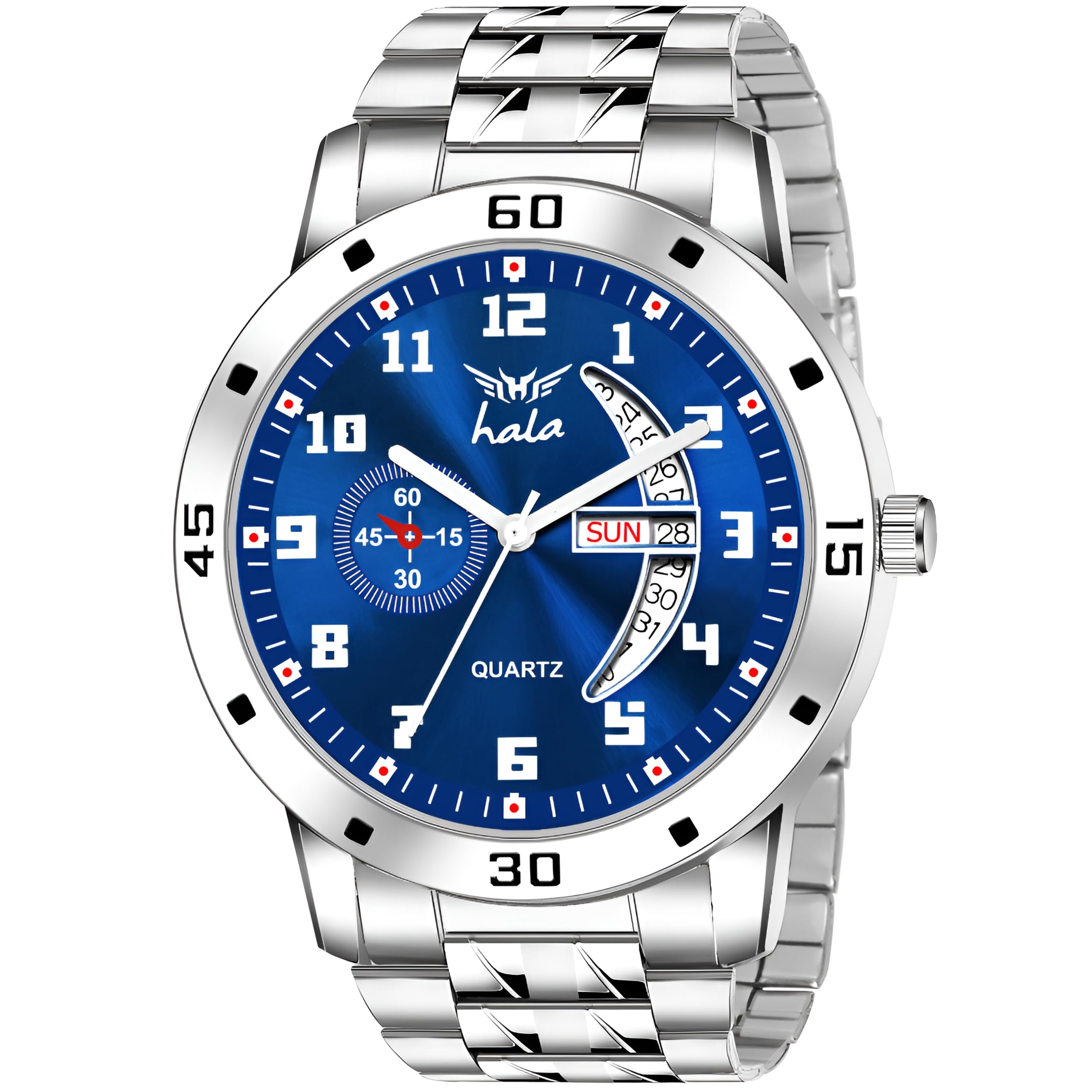 hala Watches for Men | 6 Months Warranty | Watch, Watch for Men, Mens Watch, Analog Watch for Men, Wrist Watch for Men, Men Watch, Men Watches, Chain Watch for Men Day & Date Display (8188 - Blue) (B0CWY3KS7V) Amazon Price History, Amazon Price Tracker