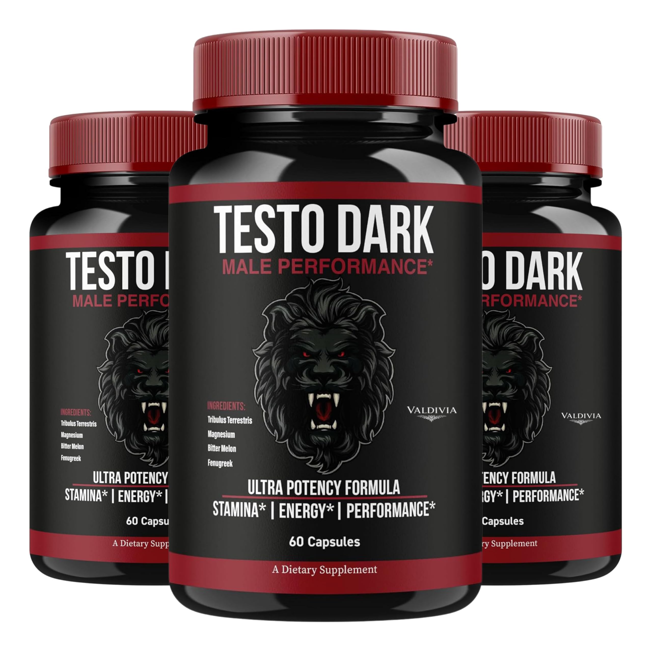 TestoDark - Official TestoDark Premium Advanced Formula Capsules Supplement Support - Maximum Strength, Daily Multivitamin for Overall Health & Wellness, 180 Capsules for 3 Months