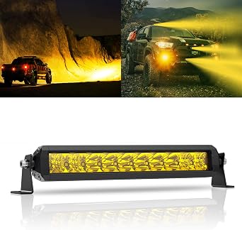 Amber LED Light Bar 12 Inch Slim Single Row for Truck Pickup