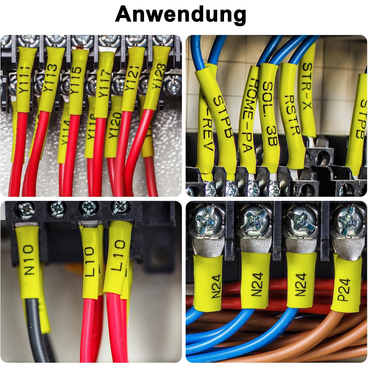 40er-Pack Ersatz für 17,7 mm HSE-641 Schwarz auf Gelb Kompatibel Ptouch