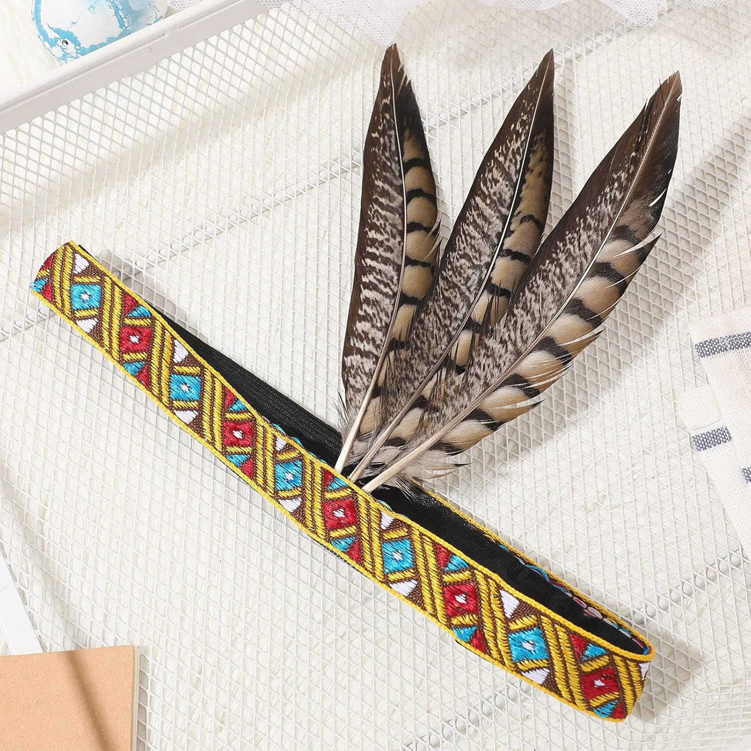 Feather Headpiece American Headband Headdress Costume Inspired chief for Festival Carnival Party Performances Cosplay - Image 2